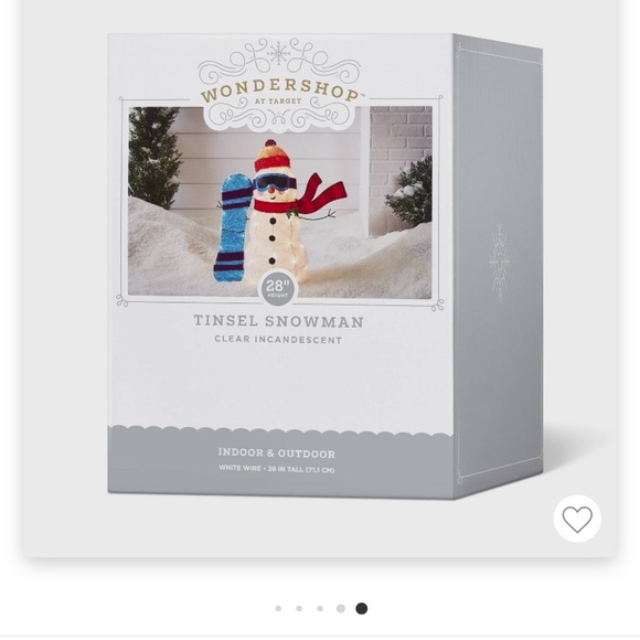 Christmas 28" Incandescent Tinsel Snowman with Snowboard Novelty Sculpture. - Picture 4 of 4